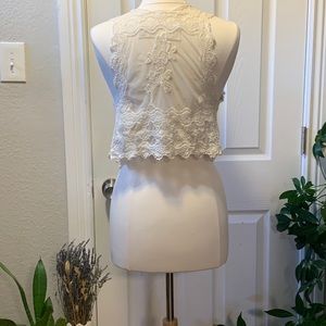 Cropped Lace Vest